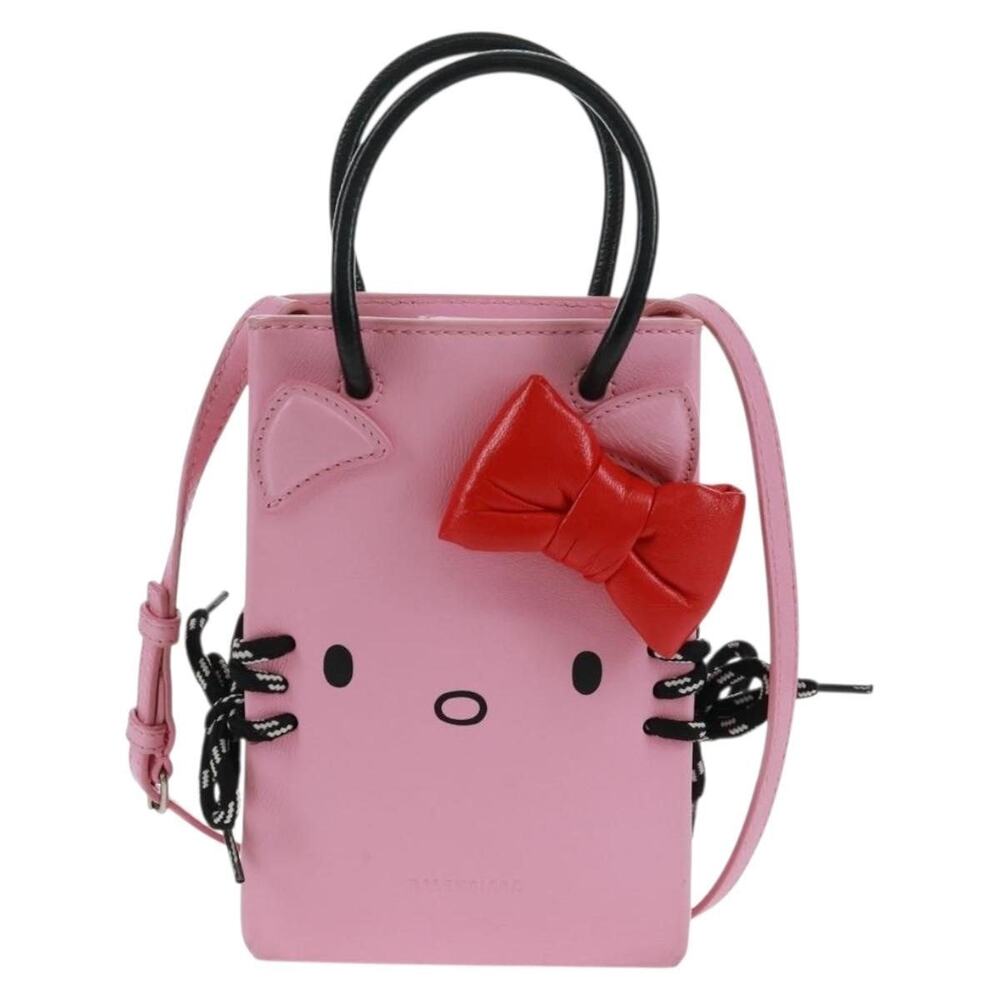Balenciaga Calfskin 2020s Ss Hello Kitty Handbag Pink
